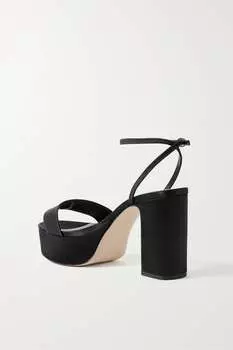 PORTE & PAIRE Атласные босоножки на платформе, черный