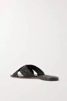 PORTE & PAIRE Кожаные босоножки крючком, черный