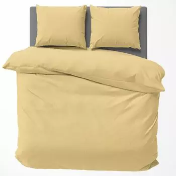 Постельное белье 200х220 + 80х80 см. 100% хлопок Renforce Beige Uni Plain комплект, 3 шт leonado vicenti