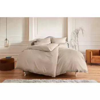 Постельное белье Guido Maria Kretschmer Home&Living «Mila, атласное, дышащее, плотность поверхности 120 г/м, изготовлено из 100% хлопка, поддерживает хлопок, произведенный в Африке, постельное белье и наволочка на молнии, серо-коричневый