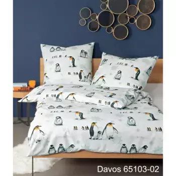 Постельное белье Janine «DAVOS 65103», на молнии, цвет eisblau