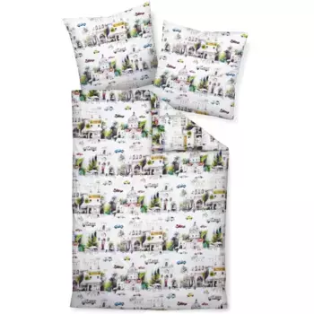 Постельное белье Janine «Mako-Satin42116 06 155x200, 80x80», цвет grn naturell