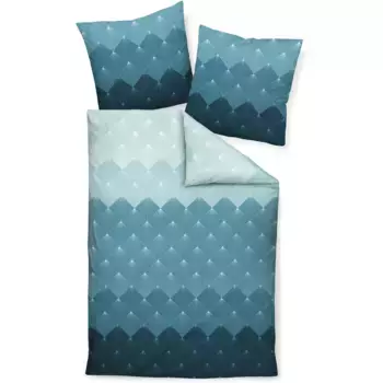 Постельное белье Janine «Mako-Satin98096 05 155x200, 80x80», на молнии, цвет atlantikgrn