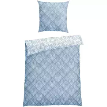 Постельное белье Schiesser «Mabel из мягкого хлопка с абстрактным узором», MADE IN GREEN от OEKO-TEX, голубой