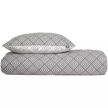 Постельное белье Schiesser «Mabel из мягкого хлопка с абстрактным узором», MADE IN GREEN от OEKO-TEX, серый