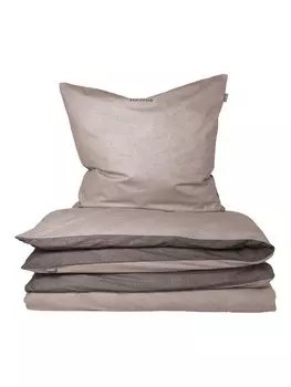 Постельное белье Schiesser set Doubleface Renforc 2 tlg, цвет taupe-dunkelgrau
