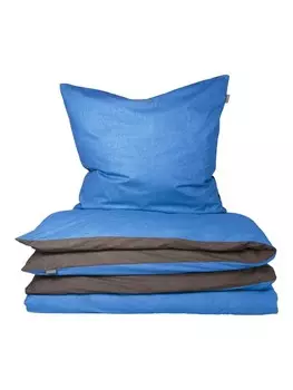Постельное белье Schiesser set Doubleface Renforc 2 tlg, цвет blau-dunkelgrau