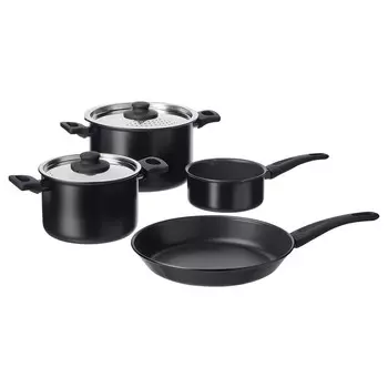 Посуда 6 предметов, черная, HEMLAGAD IKEA