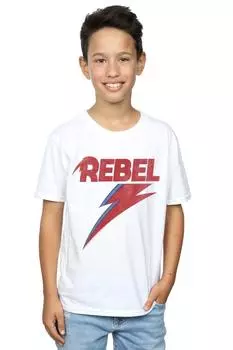 Потертая футболка Rebel David Bowie, белый