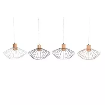 Потолочный светильник DKD Home Decor 34 x 34 x 21 см Серебристый Черный Серый Розовый Металл Белый 50 Вт 60 Вт Сосна