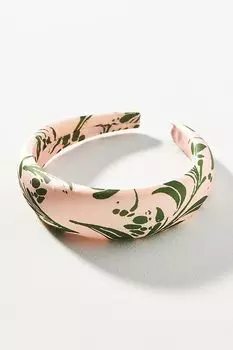 Повязка Anthropologie на голову с цветочным принтом, зеленый
