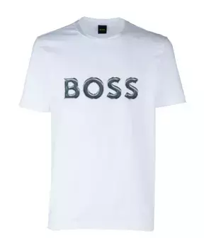 Повседневная хлопковая футболка Hugo Boss, белый