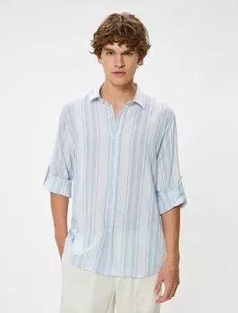 Повседневная рубашка Koton Regular fit Button Up Shirt, пастельный синий