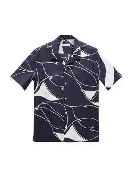 Повседневная рубашка MANGO MAN Regular fit Button Up Shirt Tropez, темно-синий
