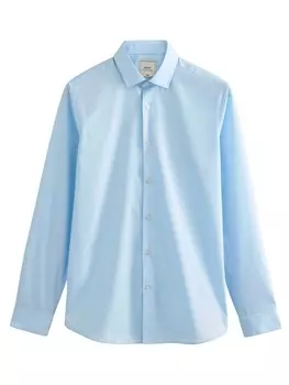 Повседневная рубашка Next Slim fit Button Up Shirt, светло-синий