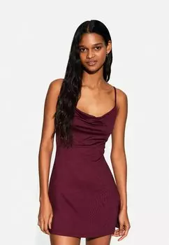 Повседневное платье Bershka, темно-красный