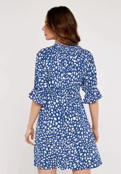 Повседневное платье Brushstroke Dot Milkmaid Apricot, синее