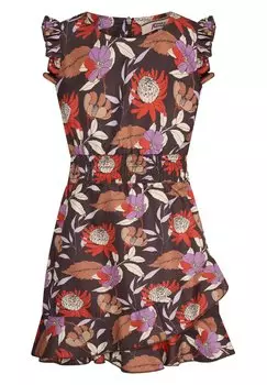 Повседневное платье CHIC WITH FLOWER PATTERN. 4funkyflavours, цвет brown