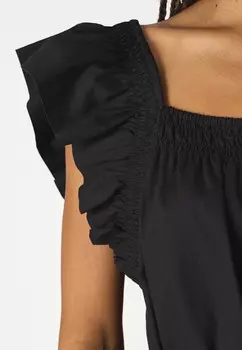 Повседневное платье FLUTTER SLEEVE MINI DRESS GAP, черный
