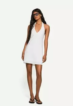 Повседневное платье HALTER Bershka, белый