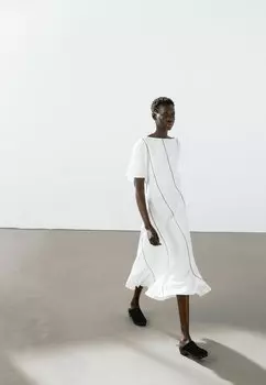 Повседневное платье Massimo Dutti, белый
