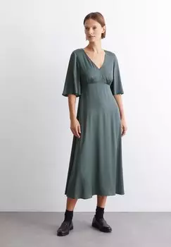 Повседневное платье MIDI-LENGTH V-NECKWAIST SOLID Marc O'Polo, темно-зеленый