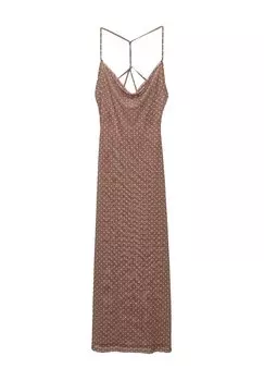Повседневное платье POLKA DOT PULL&BEAR, коричневый