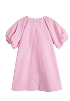 Повседневное платье Puff Sleeve Flower Applique Koton, розовое