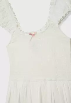 Повседневное платье RUFFLED WITH BOW Stradivarius, белый
