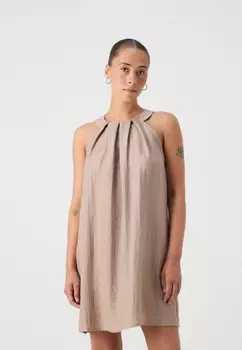Повседневное платье VMEVALINA HALTERNECK SHORT DRESS Vero Moda, бежевый