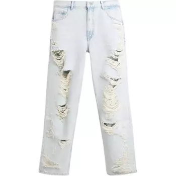 Повседневные брюки мужские синие Zara, синий