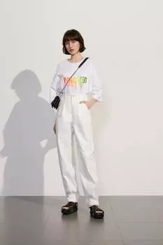 Повседневные брюки с завышенной талией Lily Apparel, белый