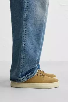 Повседневные кожаные кроссовки ZARA, бежевый