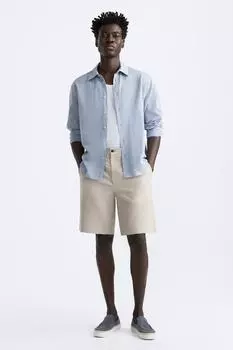 Повседневные кожаные лоферы ZARA, синий
