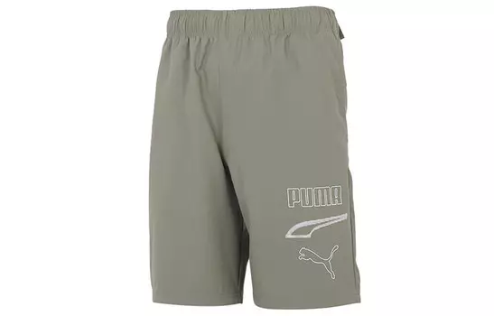 Повседневные шорты мужские пыльно-зеленые Puma, зеленый