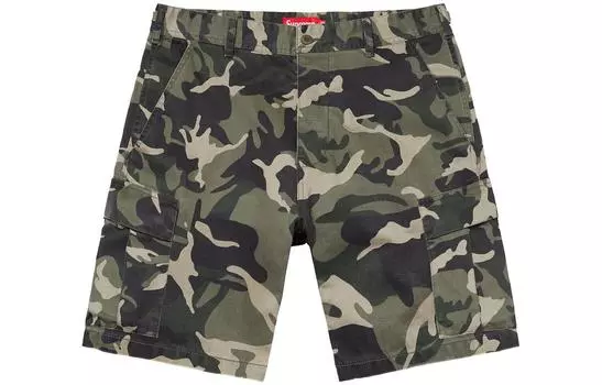 Шорты Supreme, красно-камуфляжный