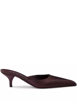 Prada атласные мюли, красный