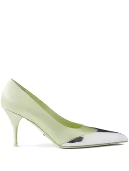 Prada атласные туфли, зеленый