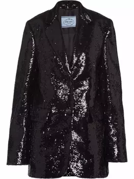 Prada блейзер с пайетками, черный