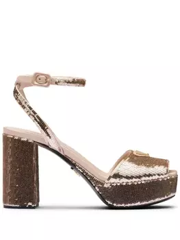 Prada босоножки с пайетками, розовый
