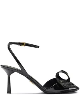 Prada босоножки со стразами, черный