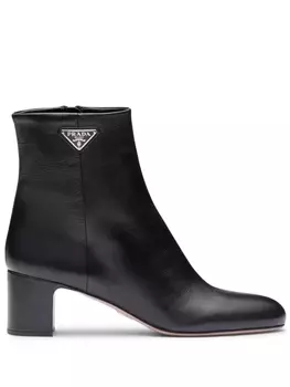 Prada ботильоны с логотипом, черный