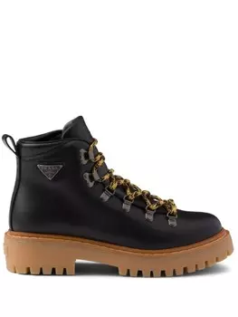 Prada ботинки на шнуровке, черный