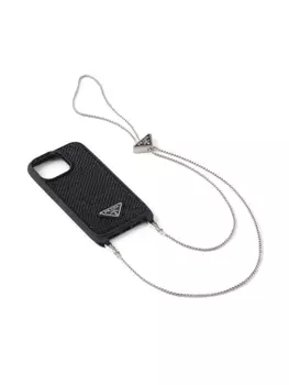 Prada чехол для iPhone 14 Pro Max с логотипом, черный