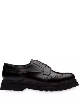 Prada дерби на шнуровке, черный