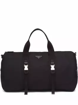 Prada дорожная сумка с логотипом, черный