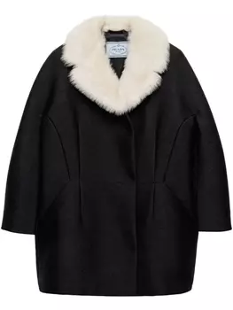 Prada двубортное пальто, черный