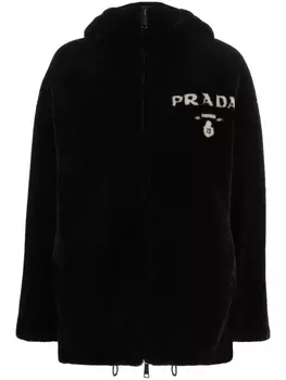 Prada двусторонняя дубленка, черный