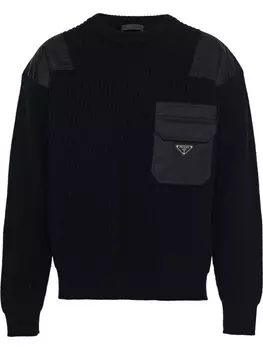 Prada джемпер с логотипом, черный