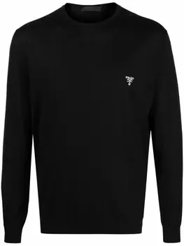 Prada джемпер с логотипом, черный